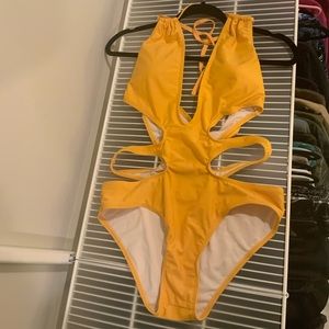 Yellow swimsuit